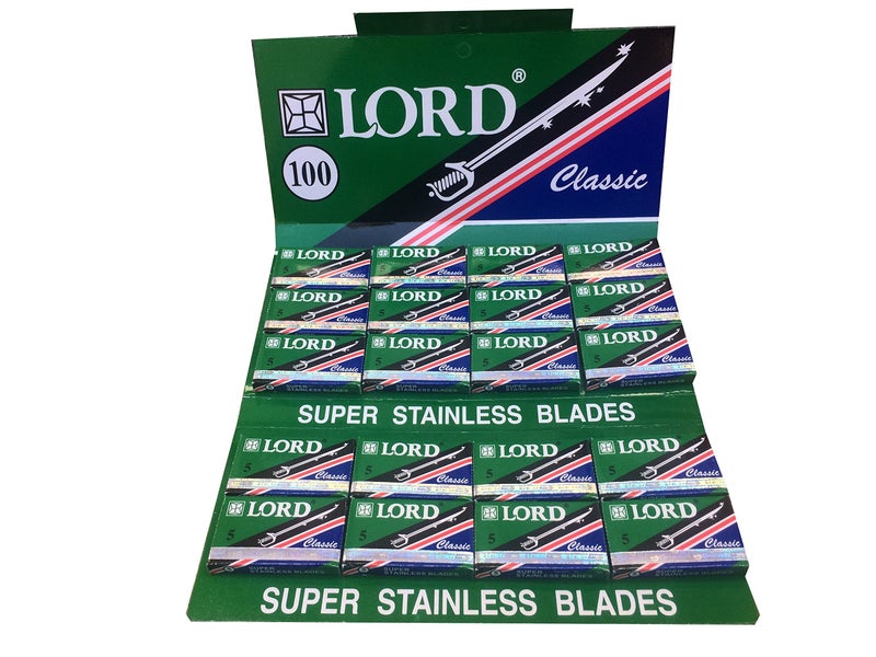 Lord Classic Super Stainless Double Edge Safety Razor Blades, 100 blades (20x5) - Image 1